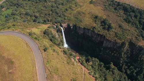 Drone Shot of a Beautiful Waterfalls