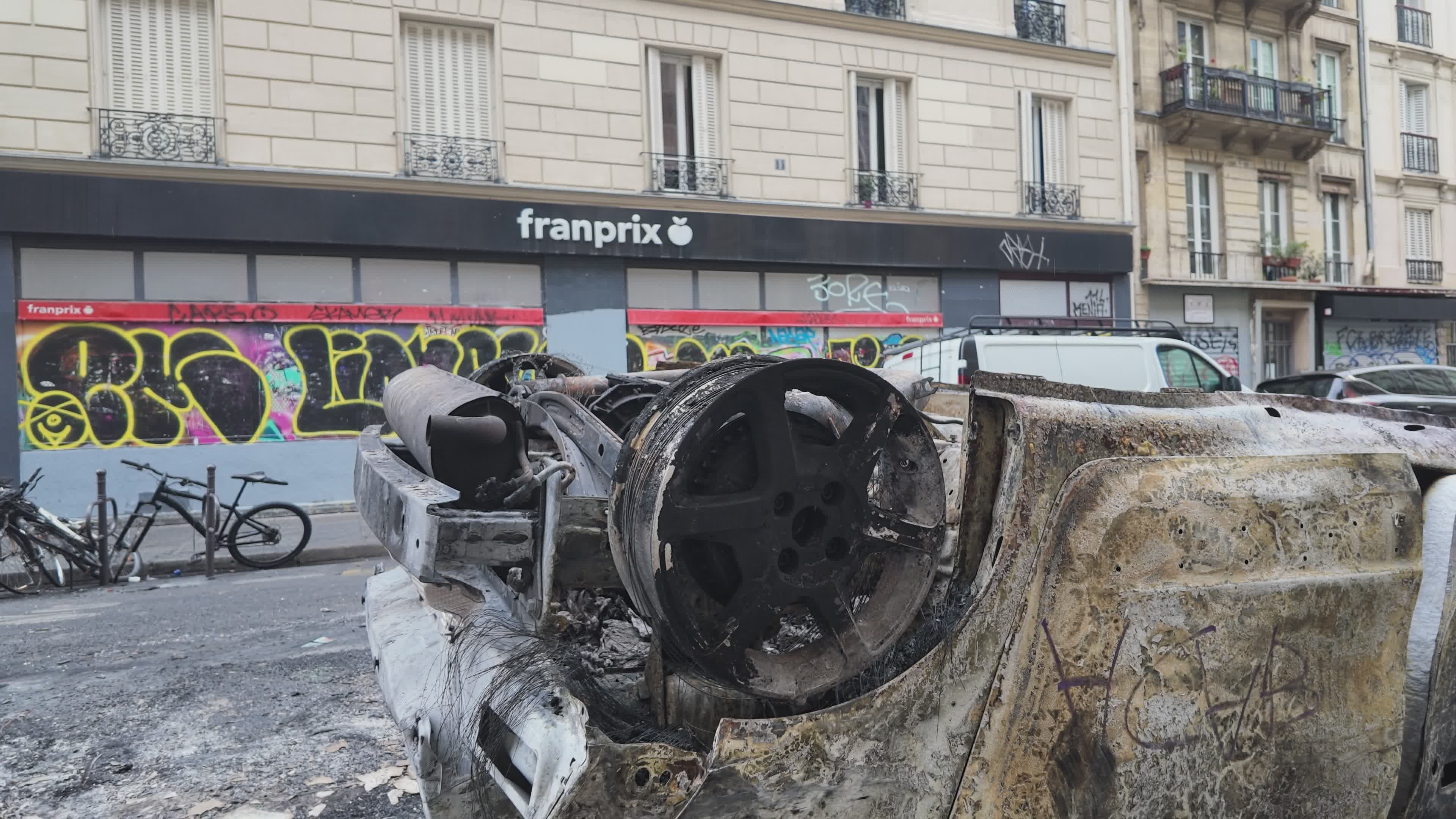 Burned Vehicles in Urban Street Scene Free Stock Video Footage, Royalty ...