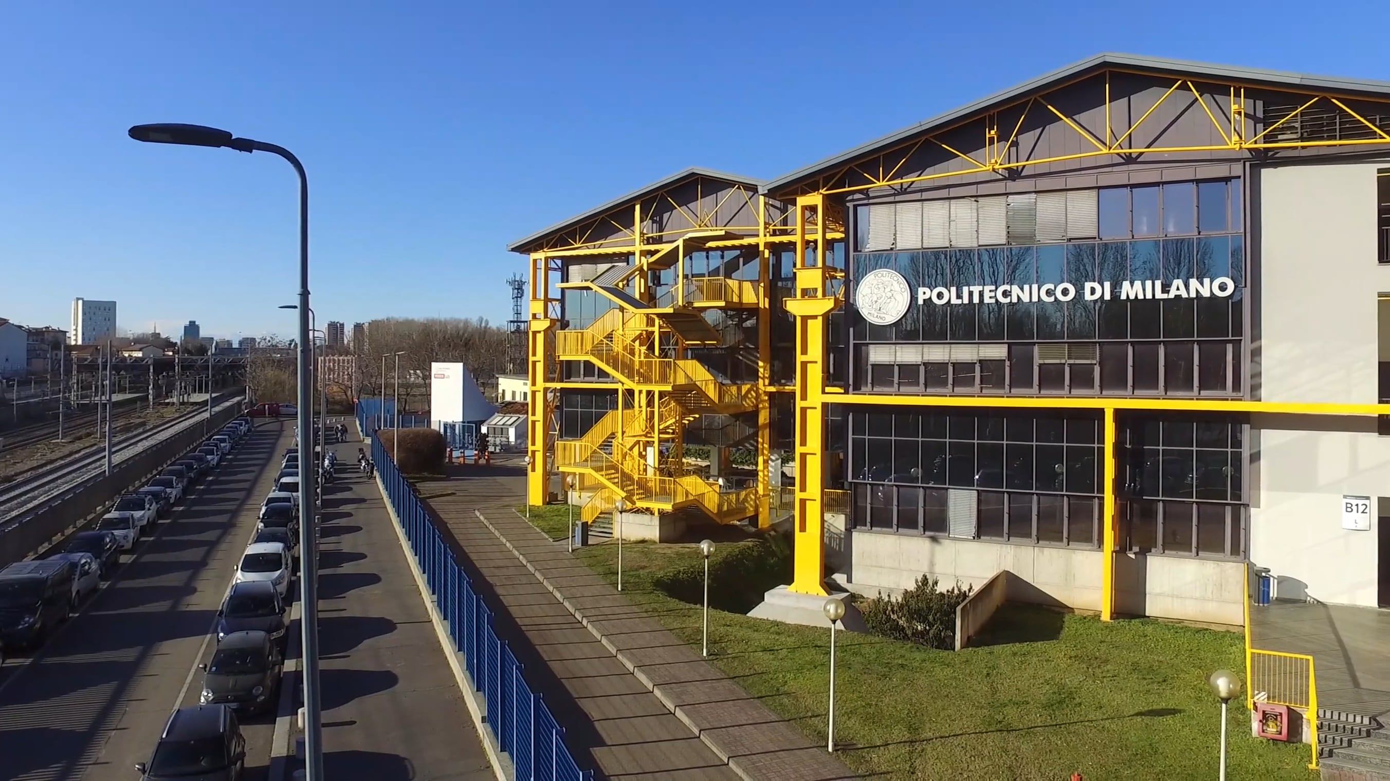 Drone Footage Of Polytechnic University Of Milan Italy Free Stock Video ...