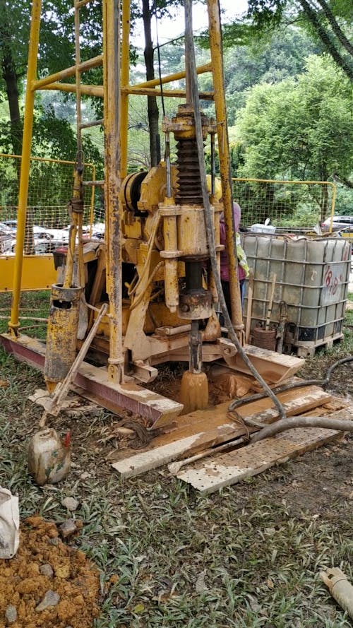 Machinery Drilling Holes in the Ground