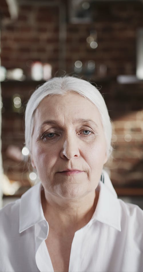 Portrait Video Of An Elderly Woman