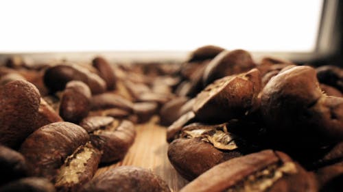 Close-up Footage Of Roasted Coffee Beans