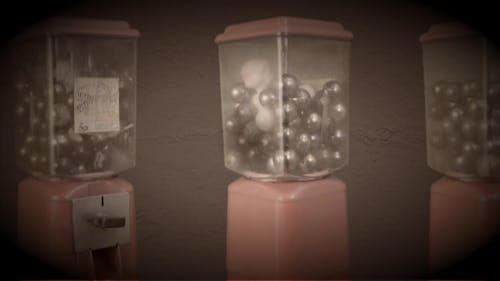 Old Film Look Filter of a Gumball Dispenser Video