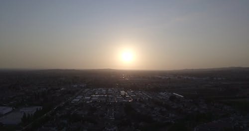 Drone Footage Of The Sunset In The Horizon