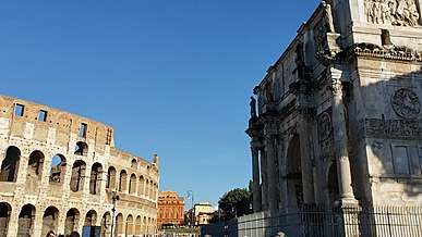 the roman colosseum under blue sky