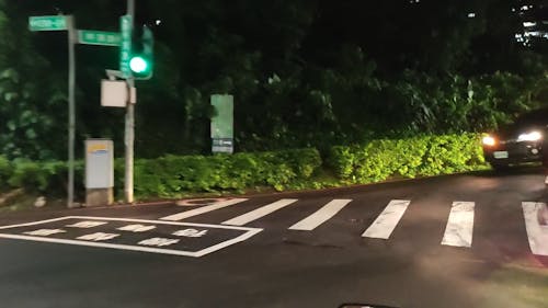 Travelling The Wet Road Of The City At Night