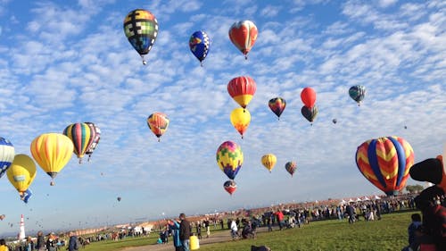 People Gathered to Watch Hot-Air Balloon Festival