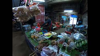 a food stall selling packed ready to eat foods