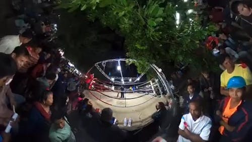Revolving Shot of a Crowd Watching Boxing