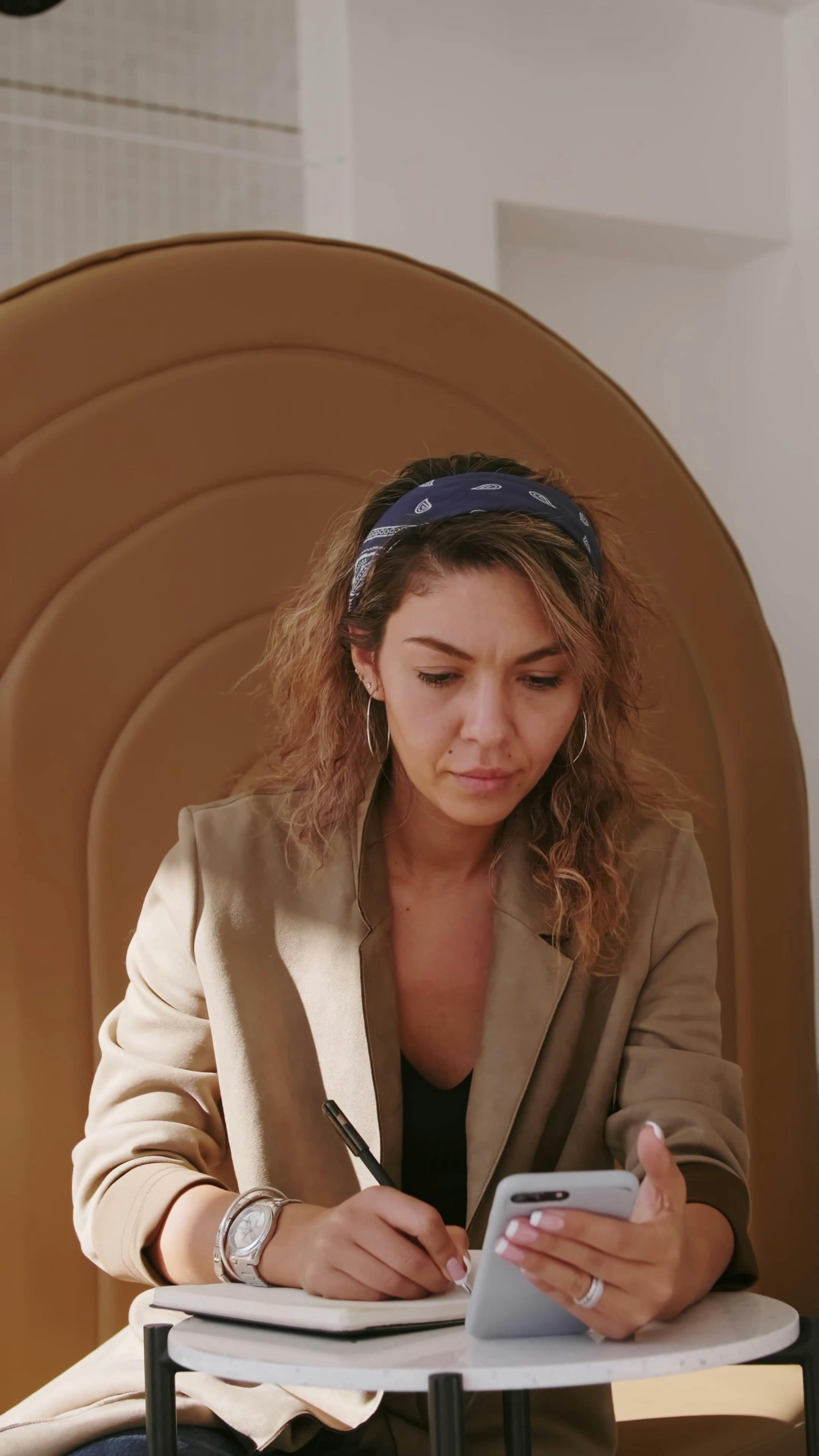 Woman Writing On Her Notebook Free Stock Video Footage, Royalty-Free 4K