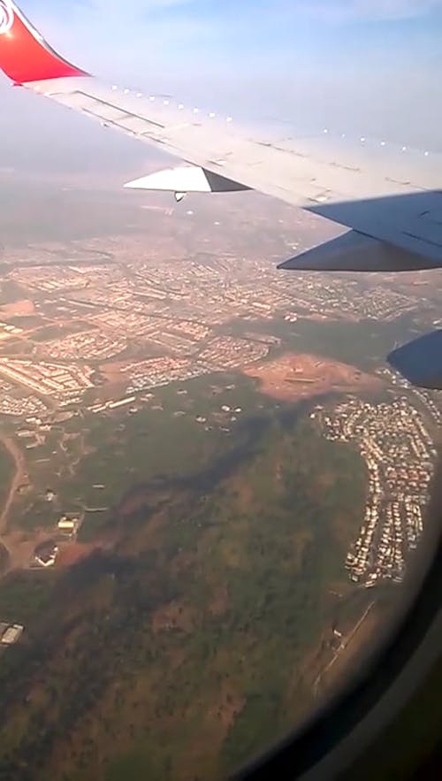 Aerial View Of Landscape From An Airplane