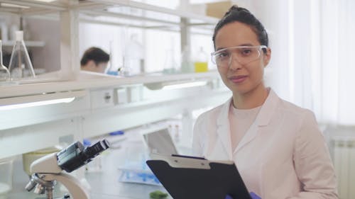 A Woman Working in the Laboratory