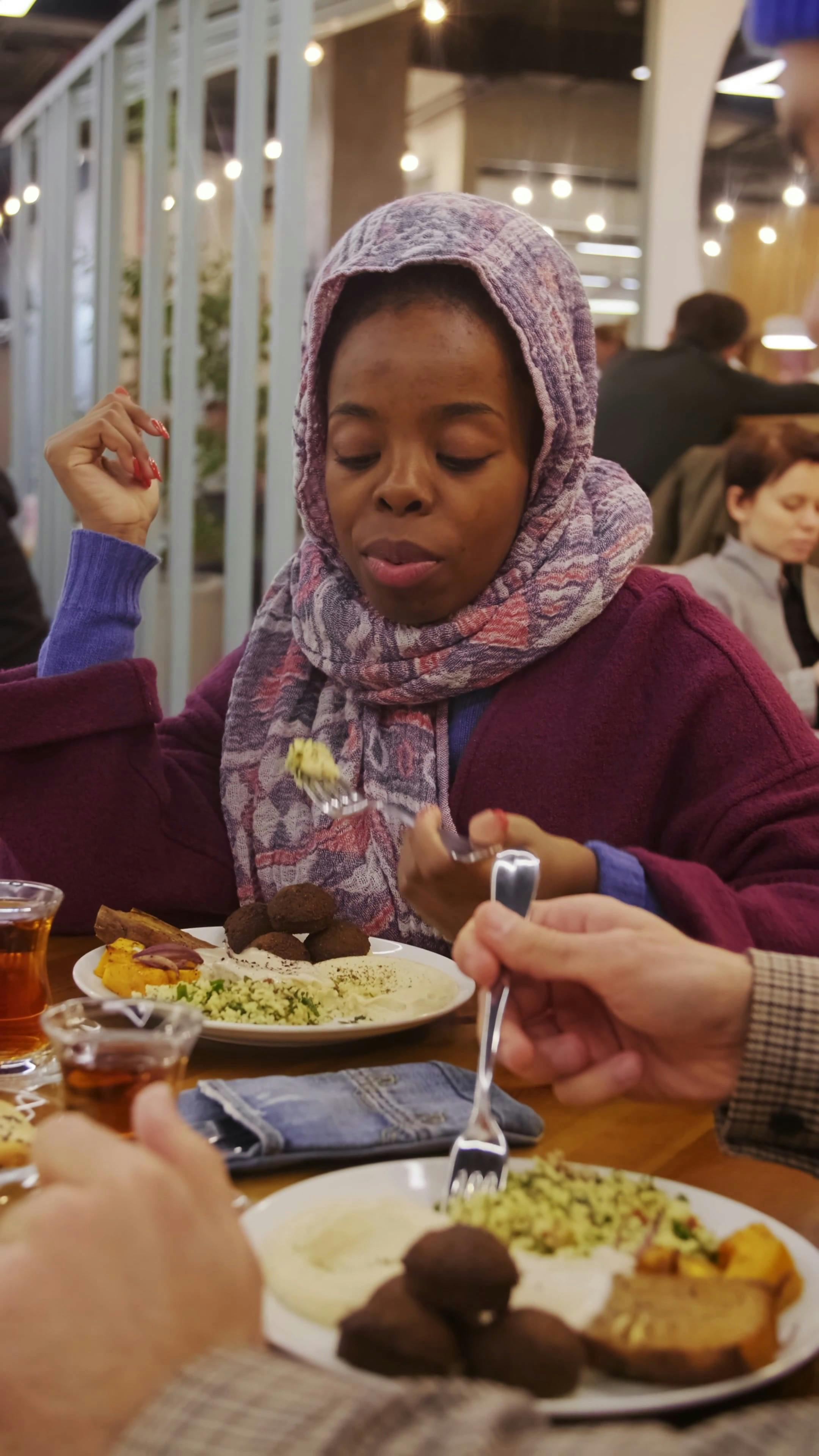 A Man And A Woman Eating While Talking With Each Other Free Stock Video  Footage, Royalty-Free 4K & HD Video Clip