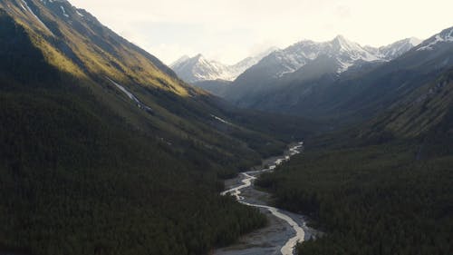 Drone Footage Of Valley