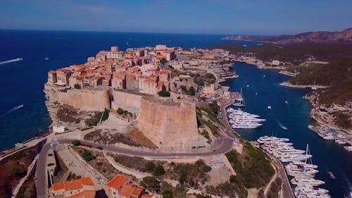 Drone Footage Of A Coastal Town