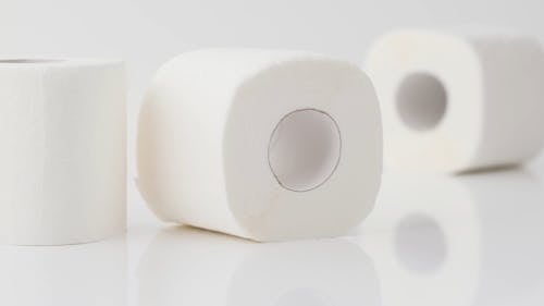 Close-up View Of White Toilet Papers