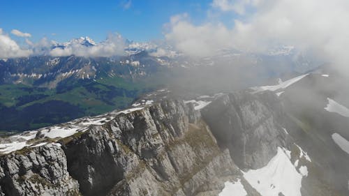 Drone Shot of a Beautiful Mountain Peak