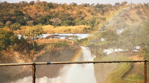 Beautiful Rainbow  Crossing the Waterfalls