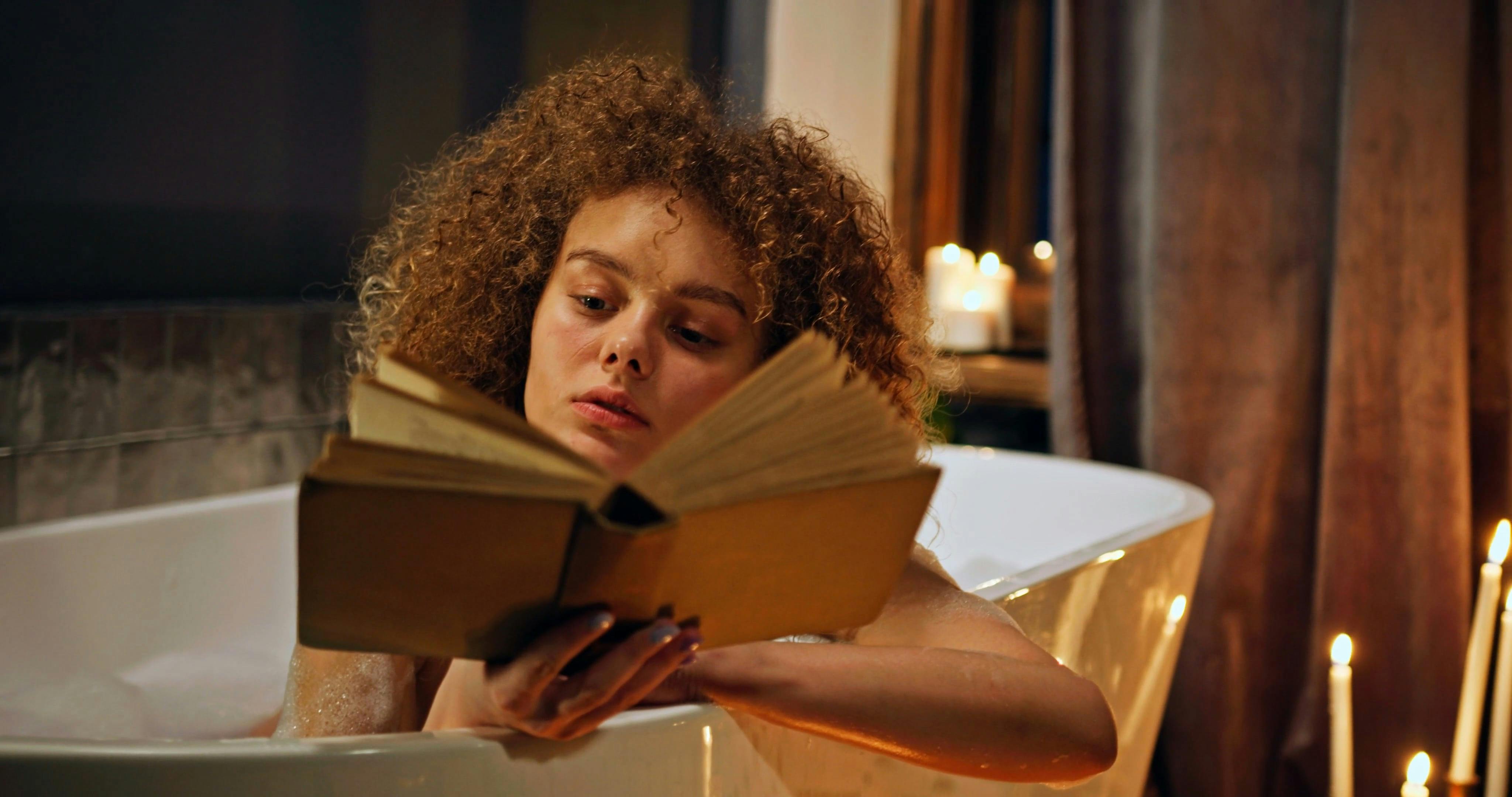 Girl In Bathtub Reading Book Videos, Download The BEST Free 4k Stock ...