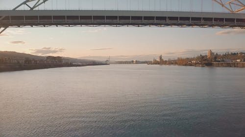 Drone Shot Flying Under the Bridge