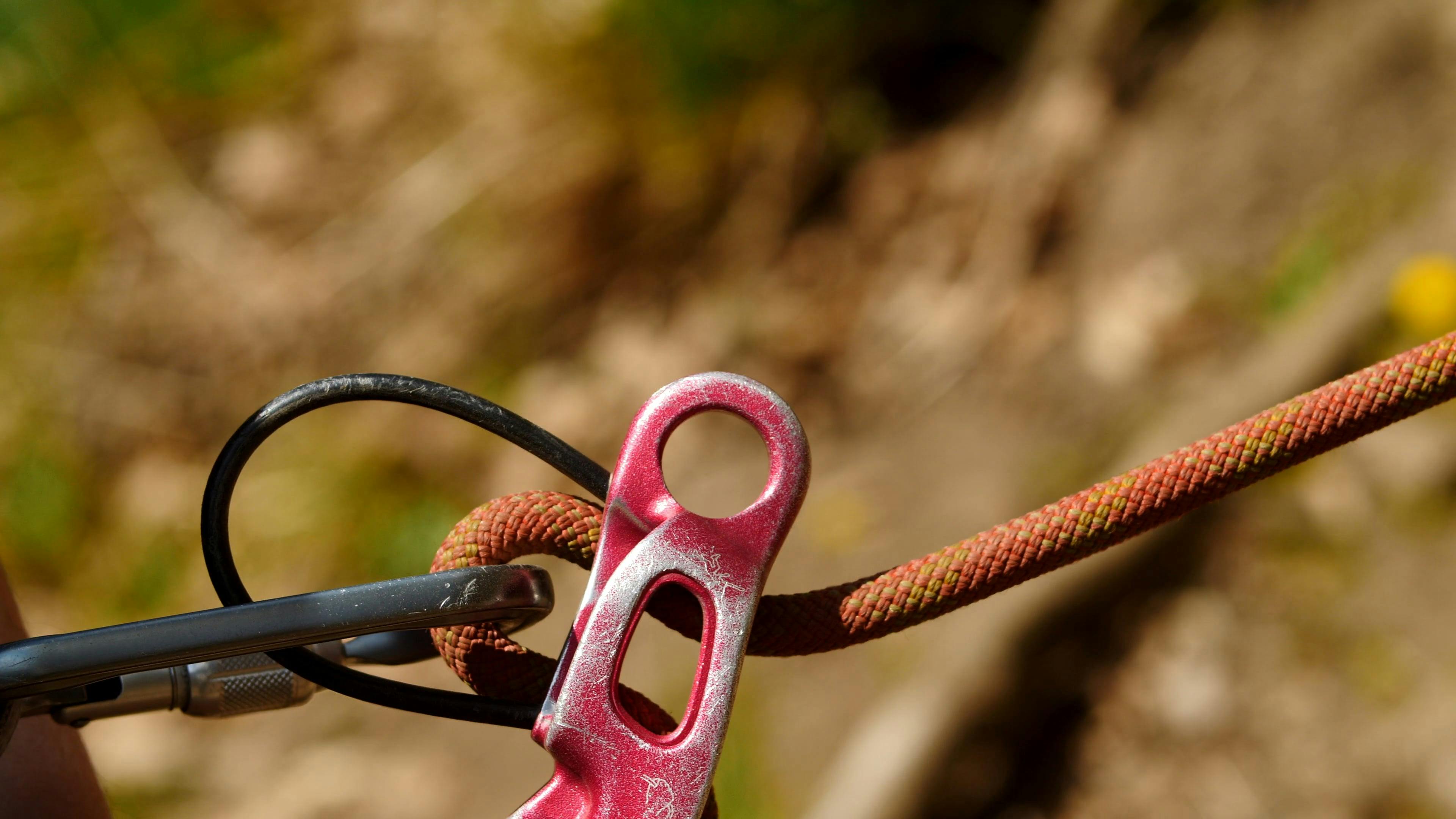 Ropes Lock With In Carabiners Used In Mountain Climbing · Free Stock Video