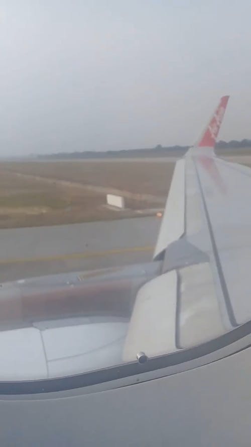 Video of a Plane Take-Off from the Window