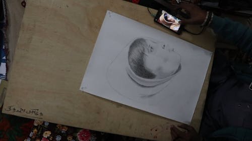 Time-Lapse Video of a Person Drawing a Picture