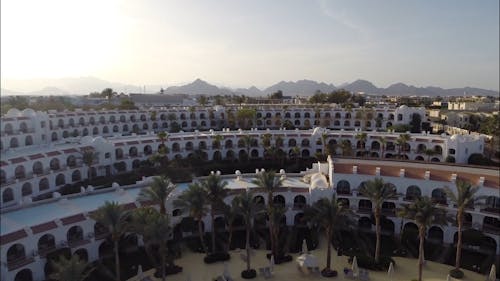 Drone Shot of Hotel and Resort with a Mountain View