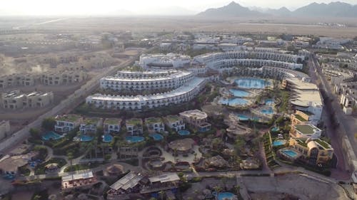 Drone Footage Of A Beachfront Hotel