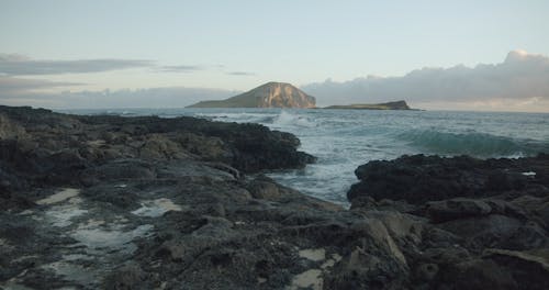 Strong Waves Crashing The Rocky Coast