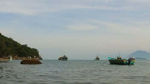 Fishing Boats on the Sea