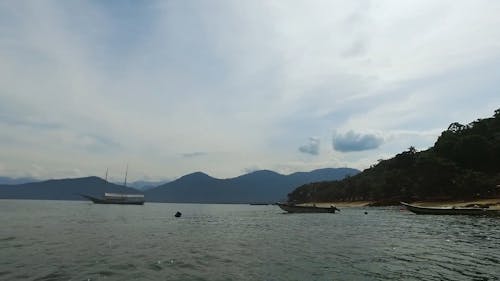 Boats Anchored On The Sea Bay