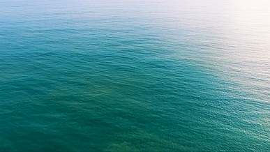 drone shot of a calm ocean