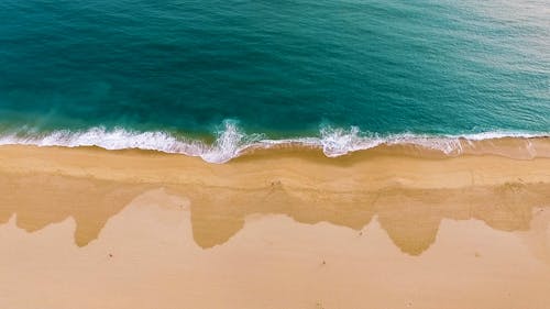 Drone Footage Of A Beach Blue Water