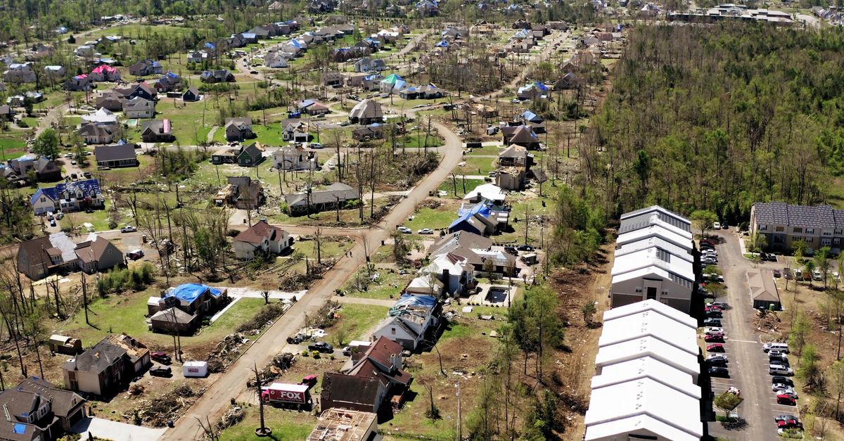Exploded Town An Aerial Shot of a Town with Destroyed Houses Free Stock Video Footage ...