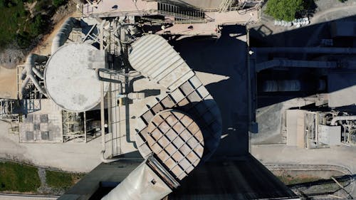 Drone Footage Of A Cement Manufacturing Plant