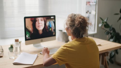 Woman In A Video Call