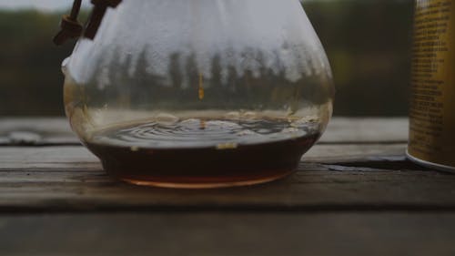 Close-Up Shot of Brewed Coffee Dripping