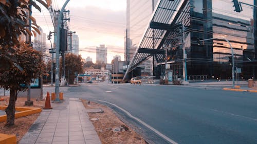 An Empty Street In The City During The Community Quarantine Period