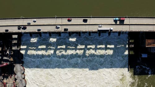 A Time-lapse Video of a Roadway on the Dam Barrier from a Drone