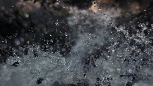 Close-up Footage Of A Waterfall Crest