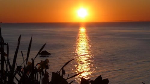 Timelapse Shot of Sunset Over Sea