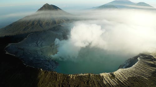 Aerial View Of A Volcanic Crater