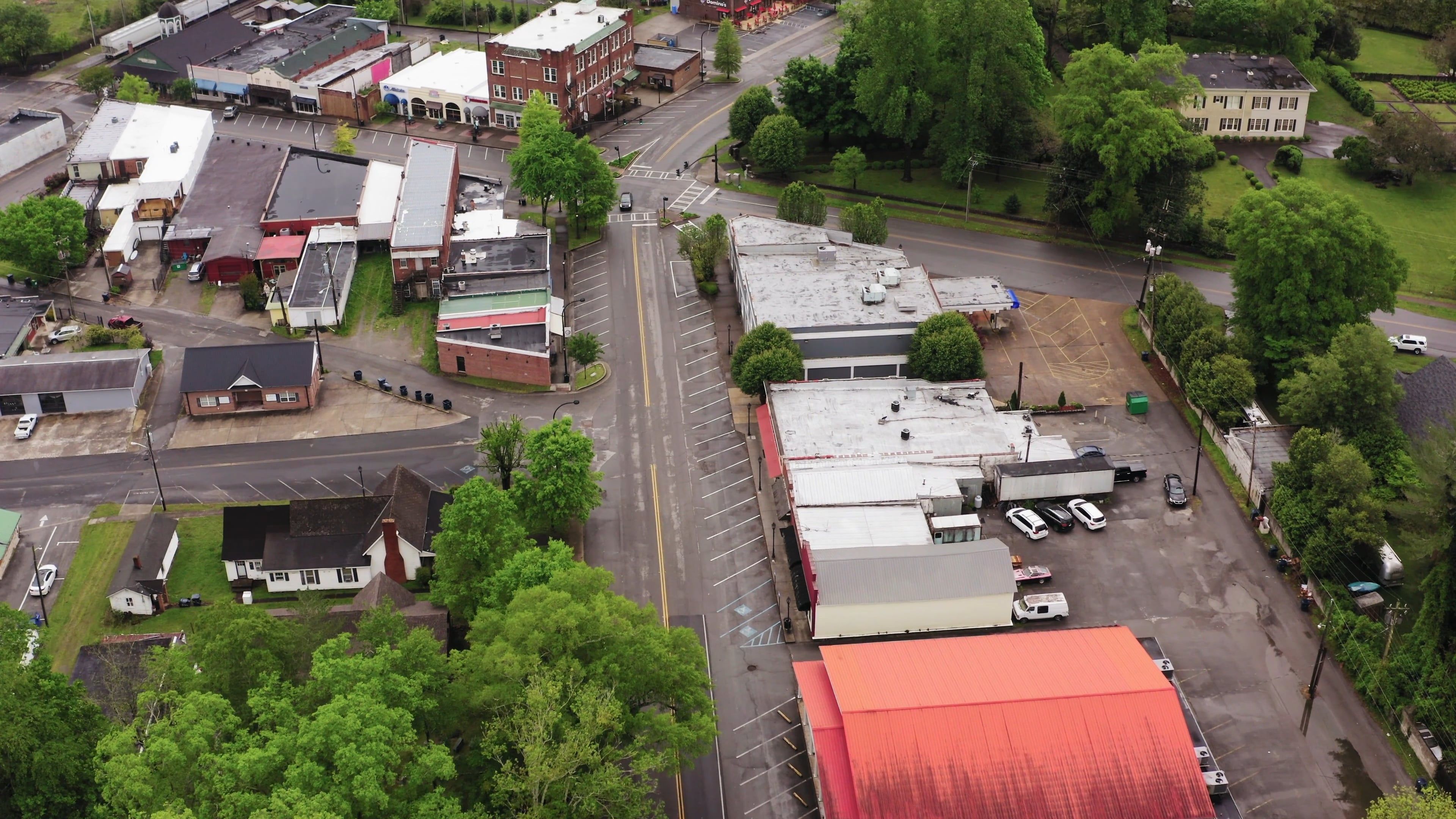 drone footage of town 4249217
