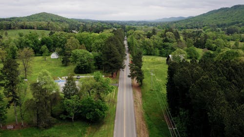 Drone Footage Of Road