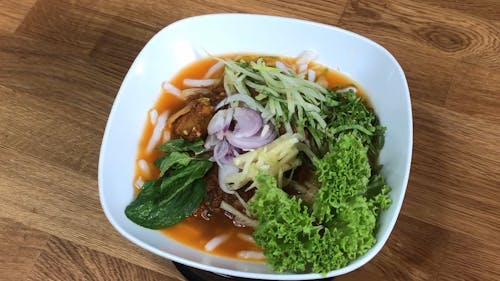 A Bowl of Malaysia Laksa Noodle Soup