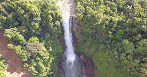 Drone Shot of Waterfalls on the Mountain