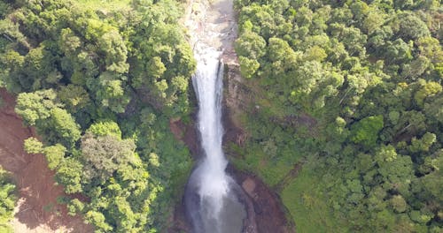 Drone Shot of Waterfalls on the Mountain