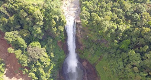 Drone Shot of Waterfalls on the Mountain