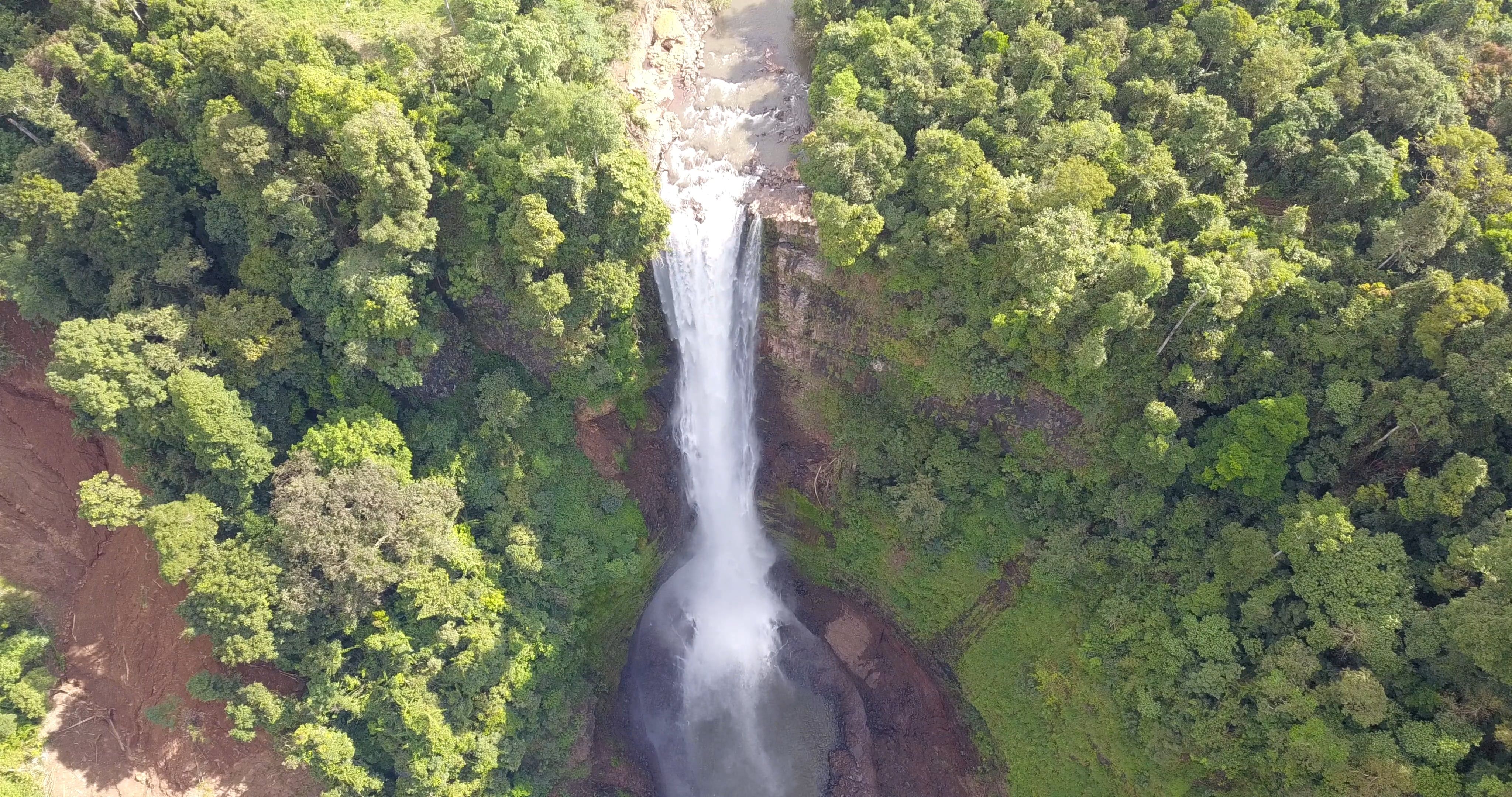 Drone Shot of Waterfalls on the Mountain Free Stock Video Footage ...